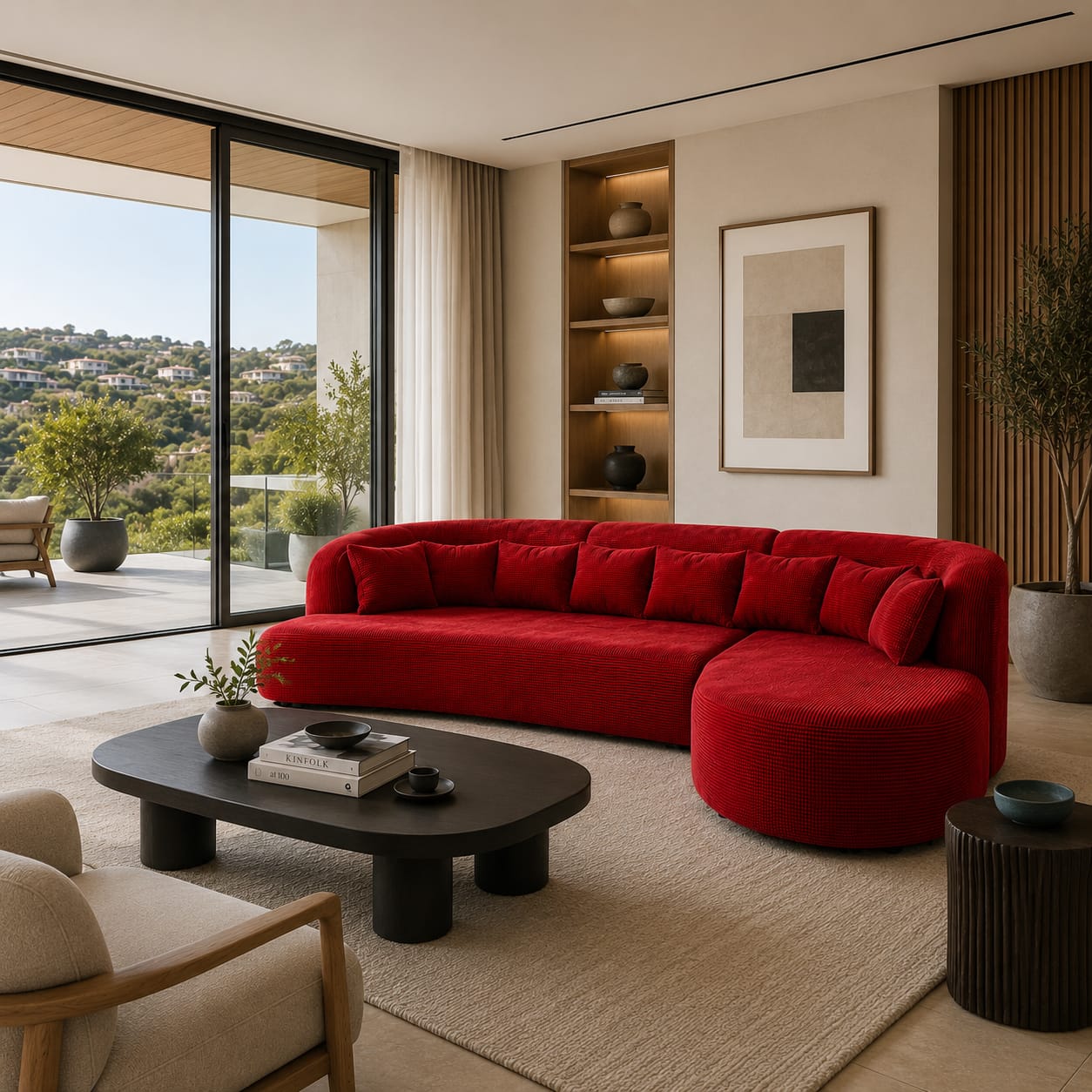 Red 3-Seater Couch